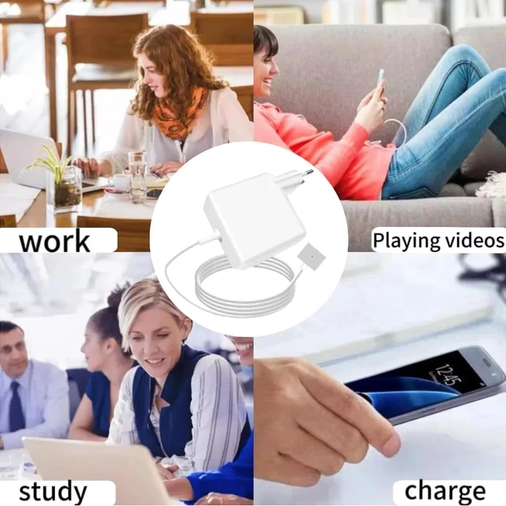 AC 85W / 60W /45W Conector T-tip Adaptador de corriente Cargador para computadora portátil Compatible con MacBook Air 11 pulgadas y 13 pulgadas - imagen 3