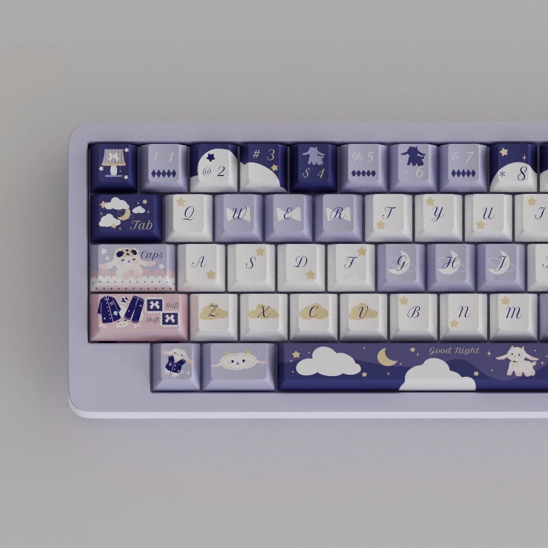Juego de teclas con tema de cordero de buena noche, perfil de cereza, sublimación PBT, teclas originales personalizadas hechas a mano para regalo de teclado mecánico - imagen 2