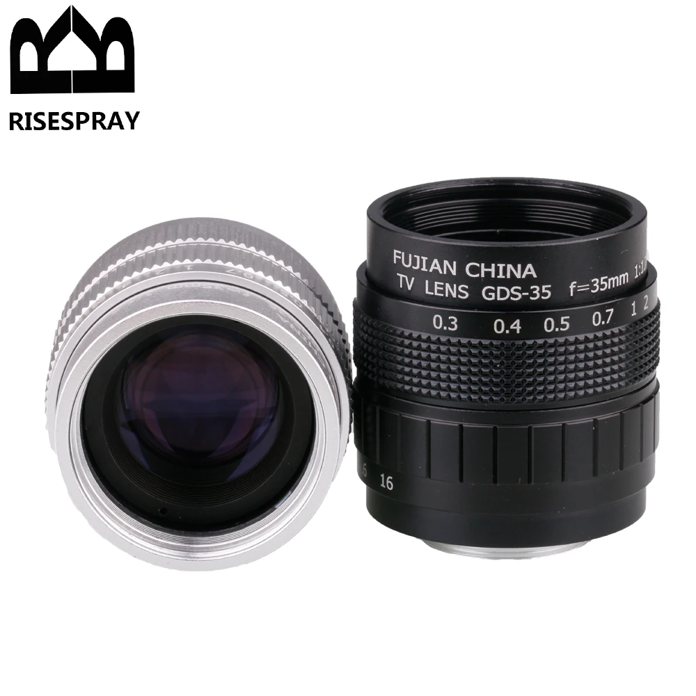 35mm F1.7 CCTV TV película lente C montaje + juego de anillos adaptadores para Sony NEX Olympus Panasonic M4/3 Canon EOSM/EOSR FUJI FX Nikon Z montaje - imagen 2