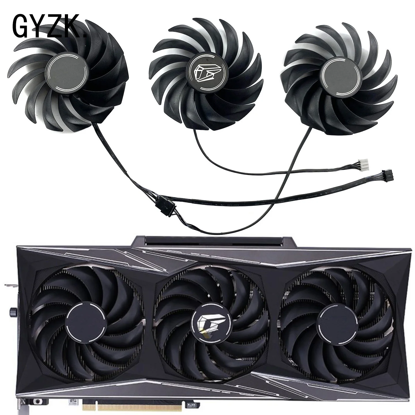 Ventilador GPU de 4 pines para colorido RTX3060ti 3070 3070ti 3080 3080ti 3090 iGame Vulcan ventilador de repuesto para tarjeta gráfica