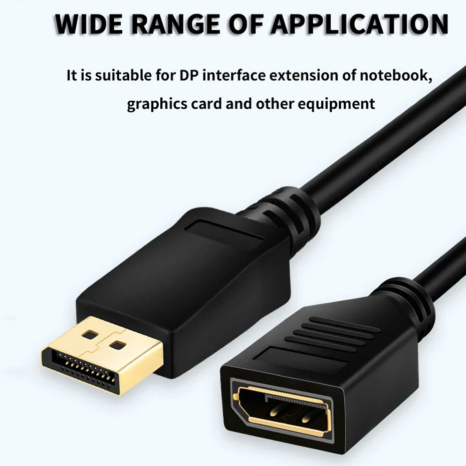 Cable de extensión DisplayPort 1,4, adaptador de puerto de pantalla 4K HDR para vídeo, PC, portátil, TV DP 1,4 1,2, Cable de puerto de pantalla 1,2 - imagen 5