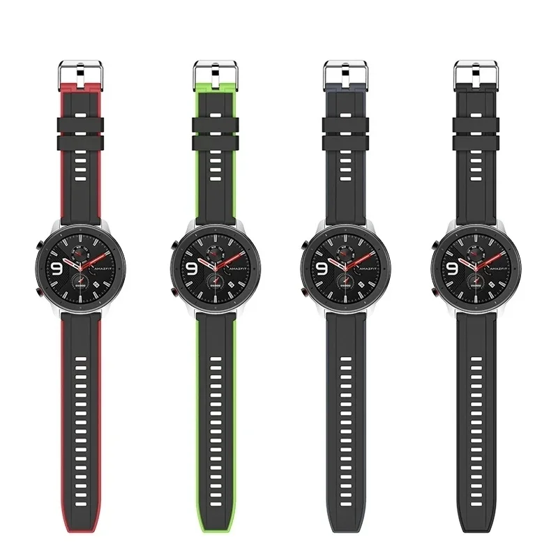 Correa de silicona de 20mm y 22mm para Amazfit Balance 2/GTR 47mm/GTR 4 3 Pro/Bip 6, pulsera deportiva para Amazfit GTS 4 3 2e 2 Mini correas de reloj - imagen 4