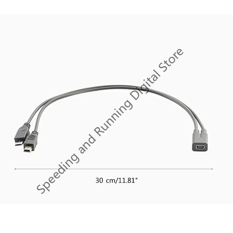 Mini Cable USB 2 en 1, cargador de teléfono móvil, Mini USB hembra a Mini USB Micro USB macho, Cable divisor para reproductor MP3 MP4 - imagen 2