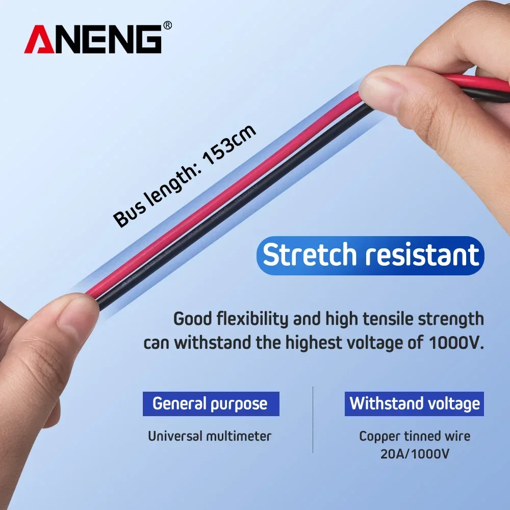 Cables de prueba para multímetro Digital, 1000V, 20A, ANENG PT1010, Cable de bolígrafo, sonda para punta de aguja, multímetro, sonda de plomo - imagen 3