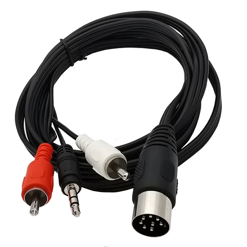 Nuevo DIN 8Pin macho pin DIN 8P a DC3.5mm + 2RCA macho hembra Cable de loto para equipo de Audio reproductor amplificador receptor equipo - imagen 2