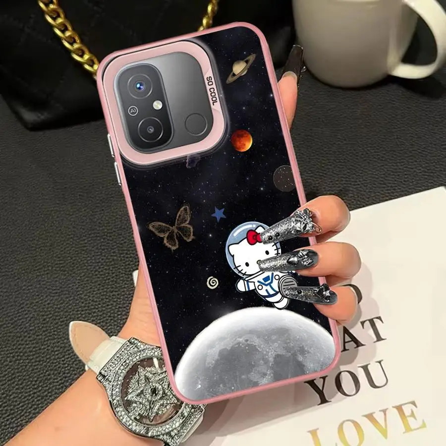 Funda trasera de teléfono con dibujos de gato h-elloS k-ittyS para Xiaomi Redmi 10C A1 A2 Plus 12C 9T K60 9C A5 13C 14C - imagen 2