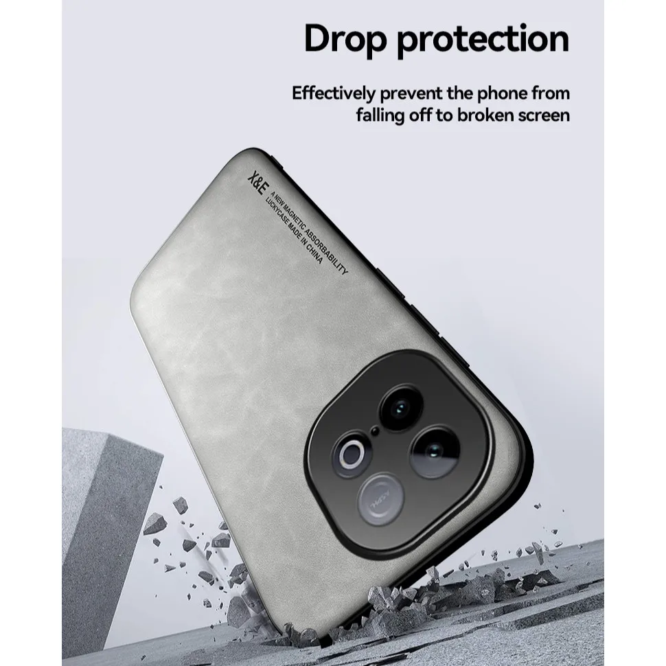 Para VIVO iQOO Z10 Turbo, Z10 Turbo Pro funda magnética ELVEV Vintage duradera sensación de piel PU funda protectora de lente de cuero para teléfono - imagen 3