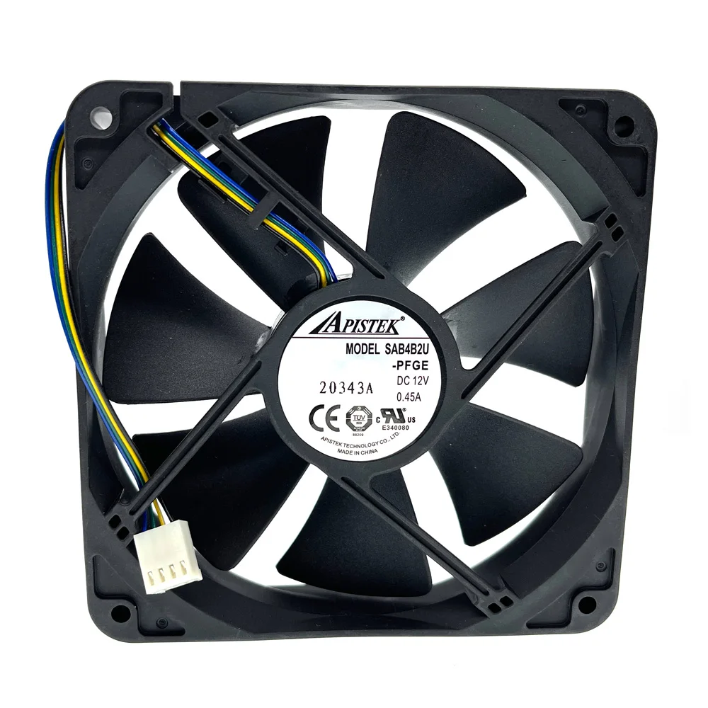 SAB4B2U-ventilador de refrigeración por agua, bloque de agua PWM de 120mm, 12cm, 120x120x25mm, rodamiento de bolas Dual de 12V, 2700RPM, para ventiladores Apistek - imagen 4