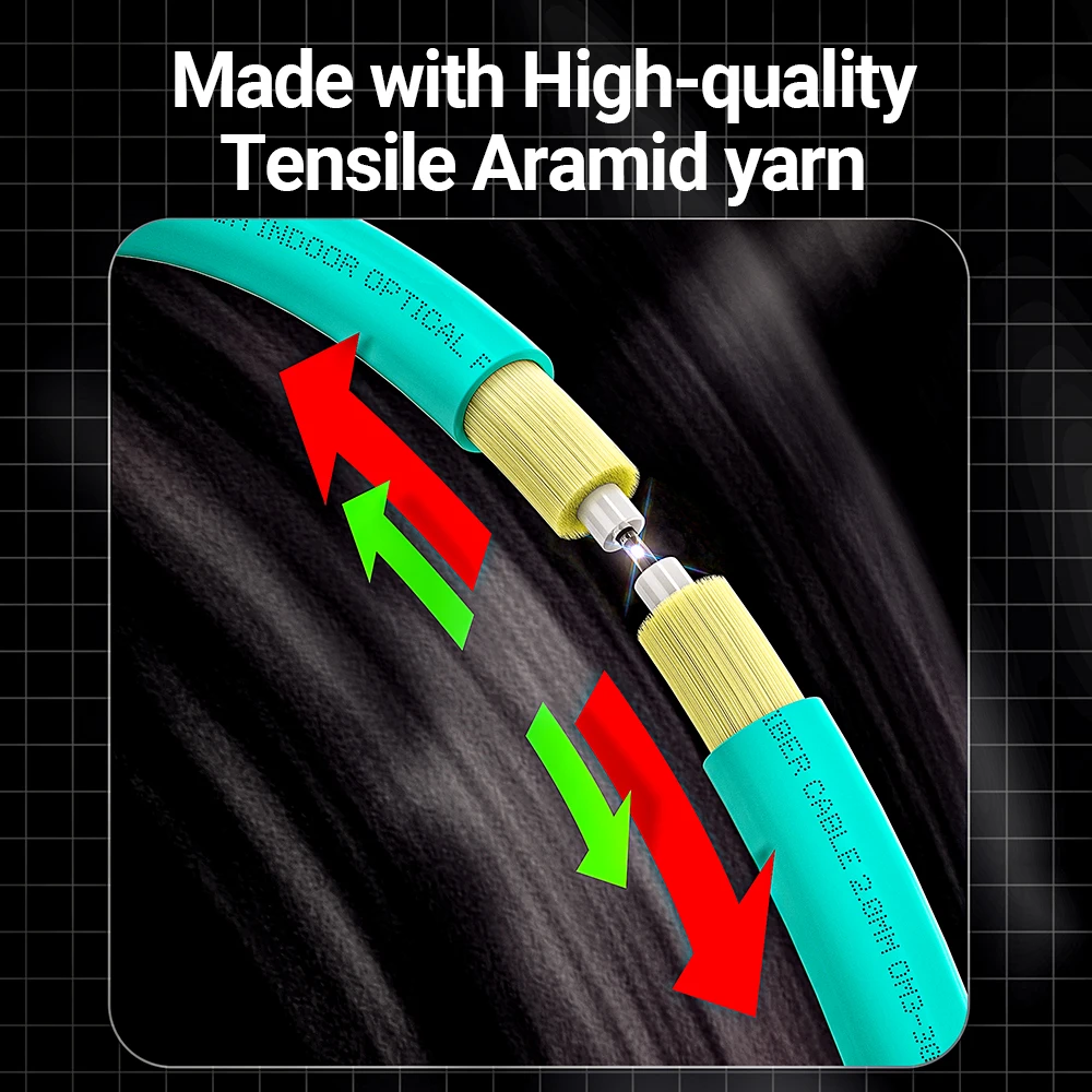 AMPCOM LC a SC UPC OM3 Cable de conexión de fibra óptica multimodo dúplex, 50/125μm, OD 2,0 mm, LSZH OFNR, 1-100 metros - imagen 4