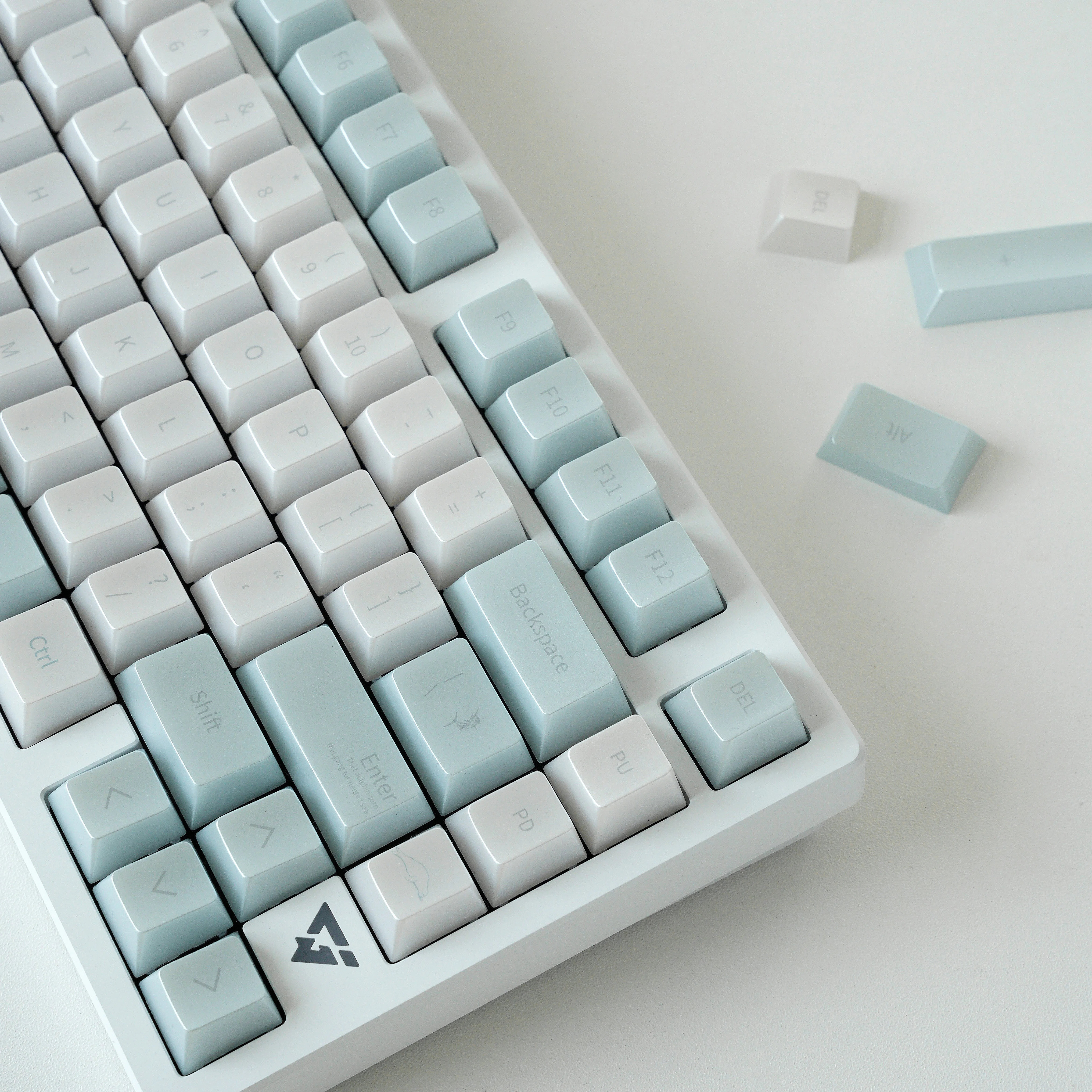 Juego de teclas con tema de mar azul de cristal, tapas para teclado de PC, teclas personalizadas con perfil de cereza nacarada para accesorios de teclado mecánico - imagen 3