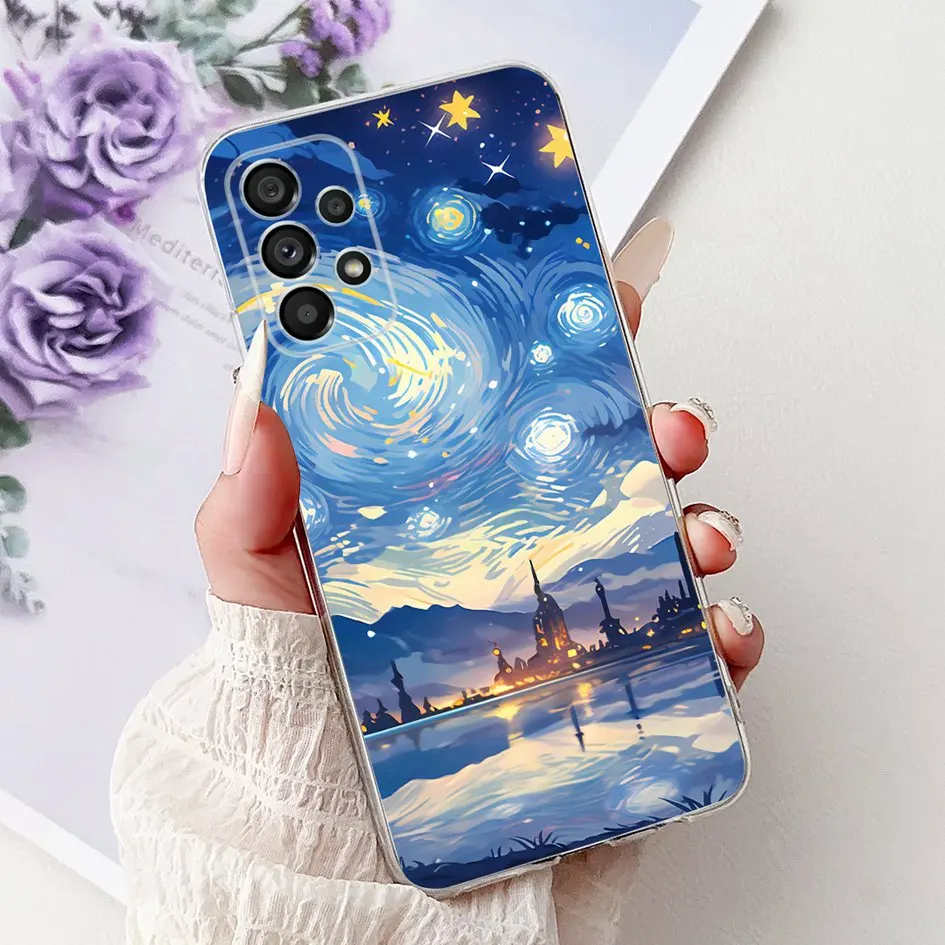 Funda para Samsung Galaxy A23 A33 A53 A73 5G Funda de teléfono nueva moda flor mármol Funda de silicona suave en Samsung A73 5G Protector - imagen 4