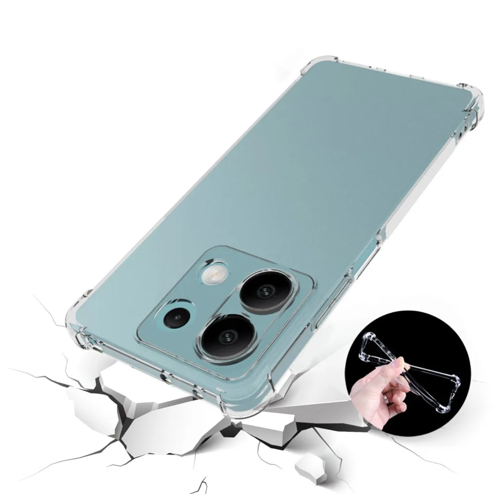 Para Xiaomi Redmi Note 13 5G funda de teléfono de silicona transparente gruesa a prueba de golpes para Redmi Note 13 5G funda transparente - imagen 4