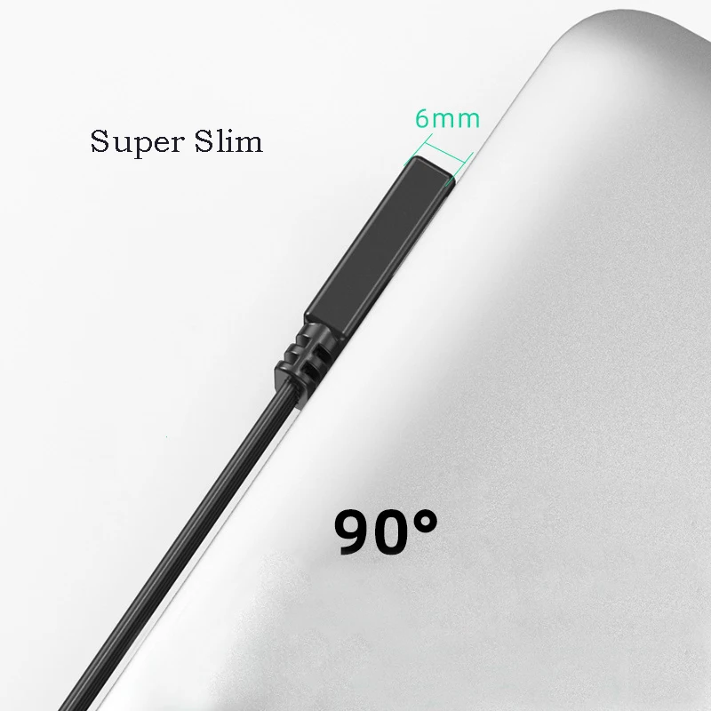 Divisor de Cable de datos USB a tipo C, Cable plano hasta abajo izquierdo y derecho, transferencia de datos USB 2,0, línea de extensión de sincronización de suministro de energía 2A - imagen 2