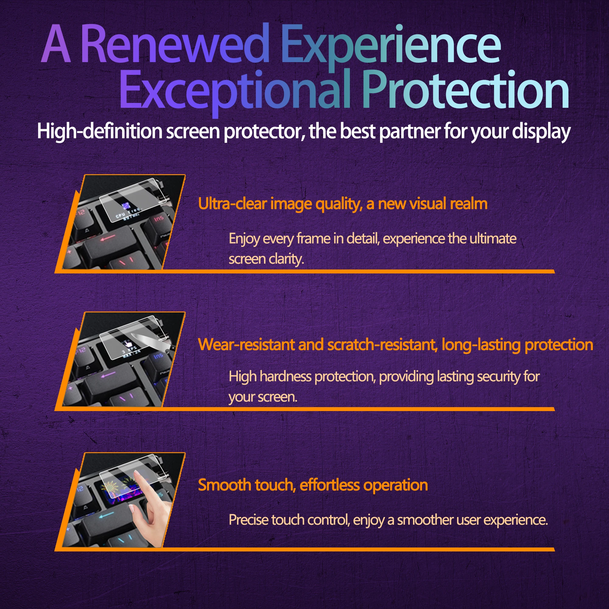 Película protectora para teclado ROG EXTREME II, Protector de pantalla, 2 piezas - imagen 4