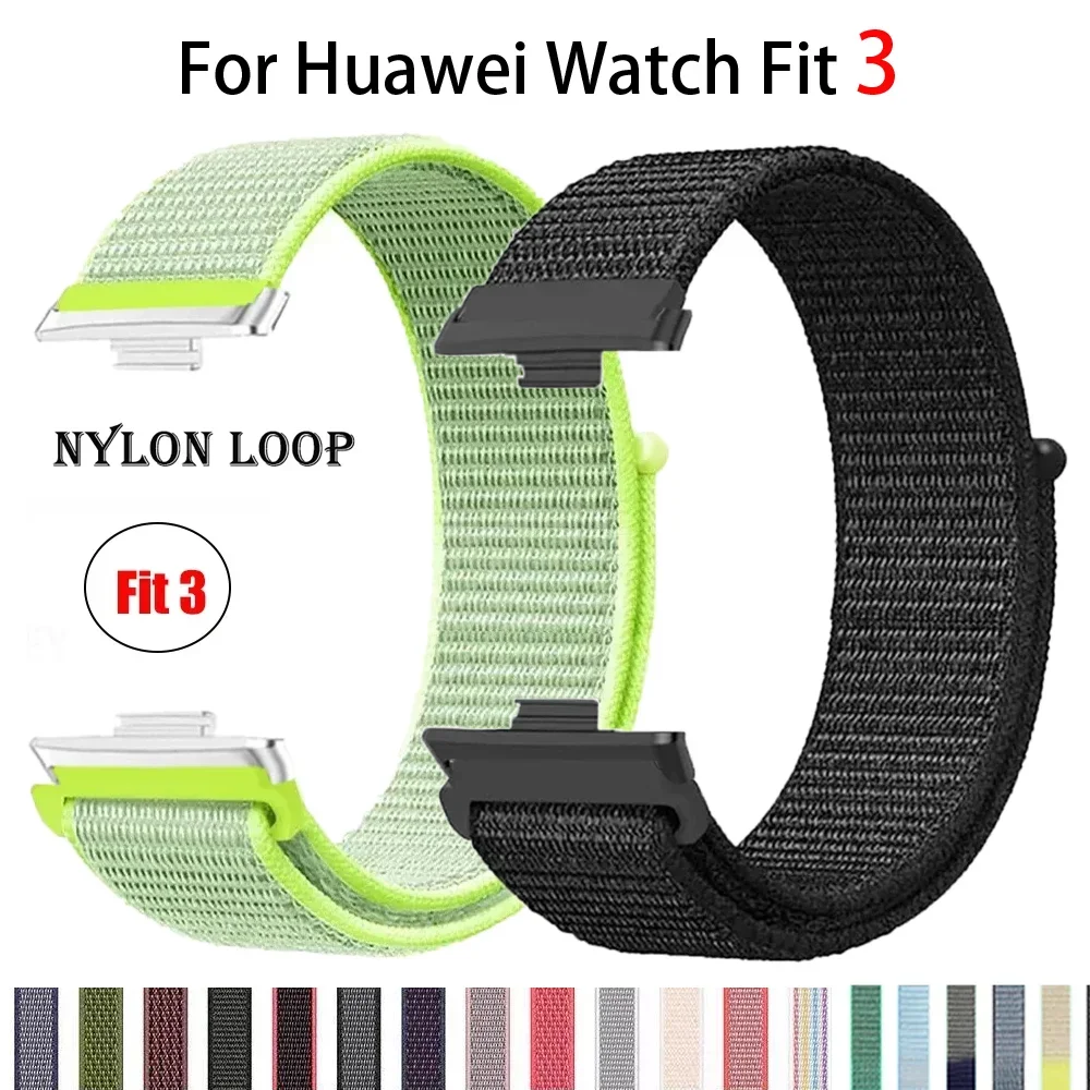 Correa de nailon para Huawei Watch Fit 3, repuesto deportivo transpirable, pulsera de reloj inteligente para Huawei Watch Fit3, accesorios para cinturón