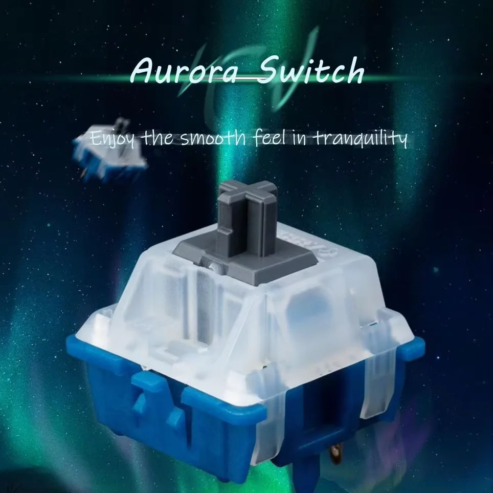Original Cherry MX2A Aurora interruptor lineal silencioso 5 pines POM 45gf para teclado mecánico para jugar interruptores silenciosos MX PC lubricado en fábrica - imagen 5