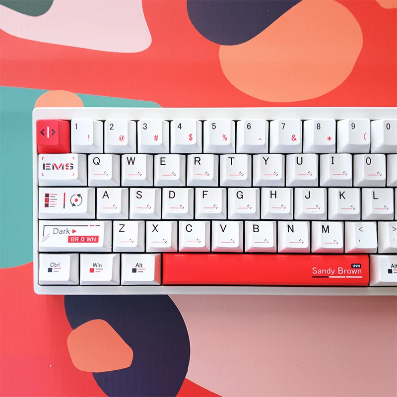 Teclas blancas Cherry Pbt, teclas simples blancas, teclas de entrada mecánicas rojas en forma de L, barra espacial de 2,25/2,75U, teclas con diseño Alice - imagen 5