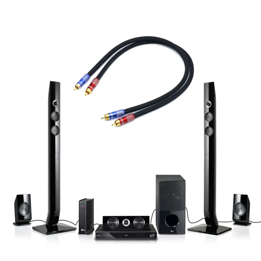 Angitu HiFi RCA Cable de Audio de grado 4N OFC 0,5 M-5M Digital Audiophile RCA a RCA amplificador DAC TV Cable de altavoz - imagen 5