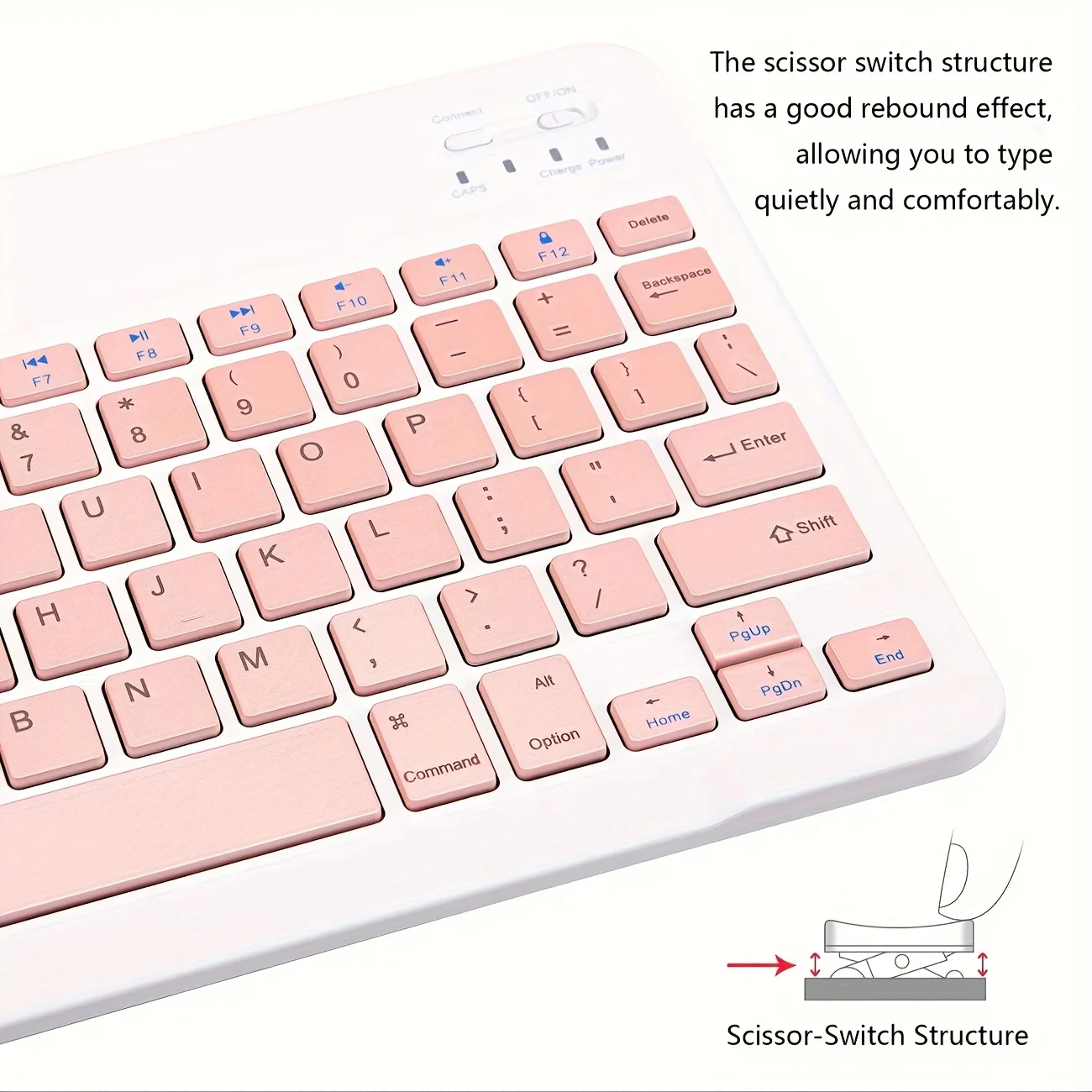Teclado inalámbrico recargable, compatible con Bluetooth, para ordenador portátil, tableta, teléfono, Ipad, Android, iOS, Windows - imagen 5