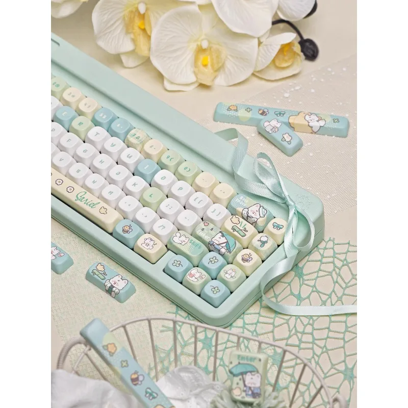 Juego de teclas con tema bonito de zorro y pájaro estúpido, teclas personalizadas originales hechas a mano para accesorios de teclado mecánico - imagen 3