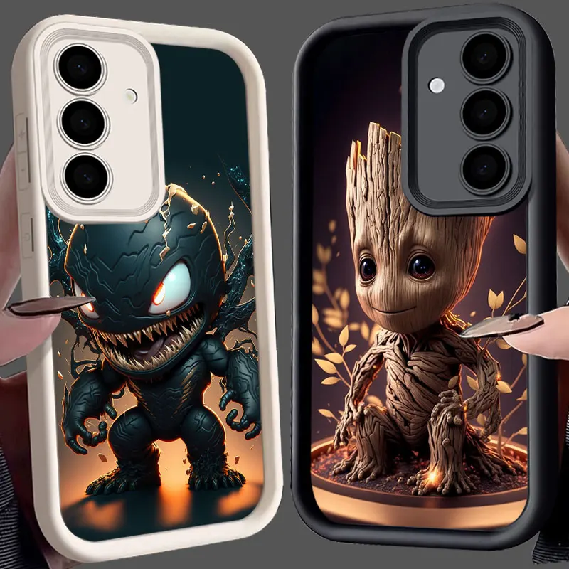 Funda de teléfono Baby Cute Marvel Venom Groot para Samsung S25 S24 S23 Ultra S22 S20 Plus S21 FE Funda Galaxy S25Ultra S24FE Funda