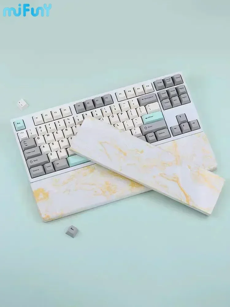 Reposamuñecas para teclado de mármol, cómodo reposamanos personalizado y creativo para teclado de 60/68/84/88/96 teclas - imagen 4