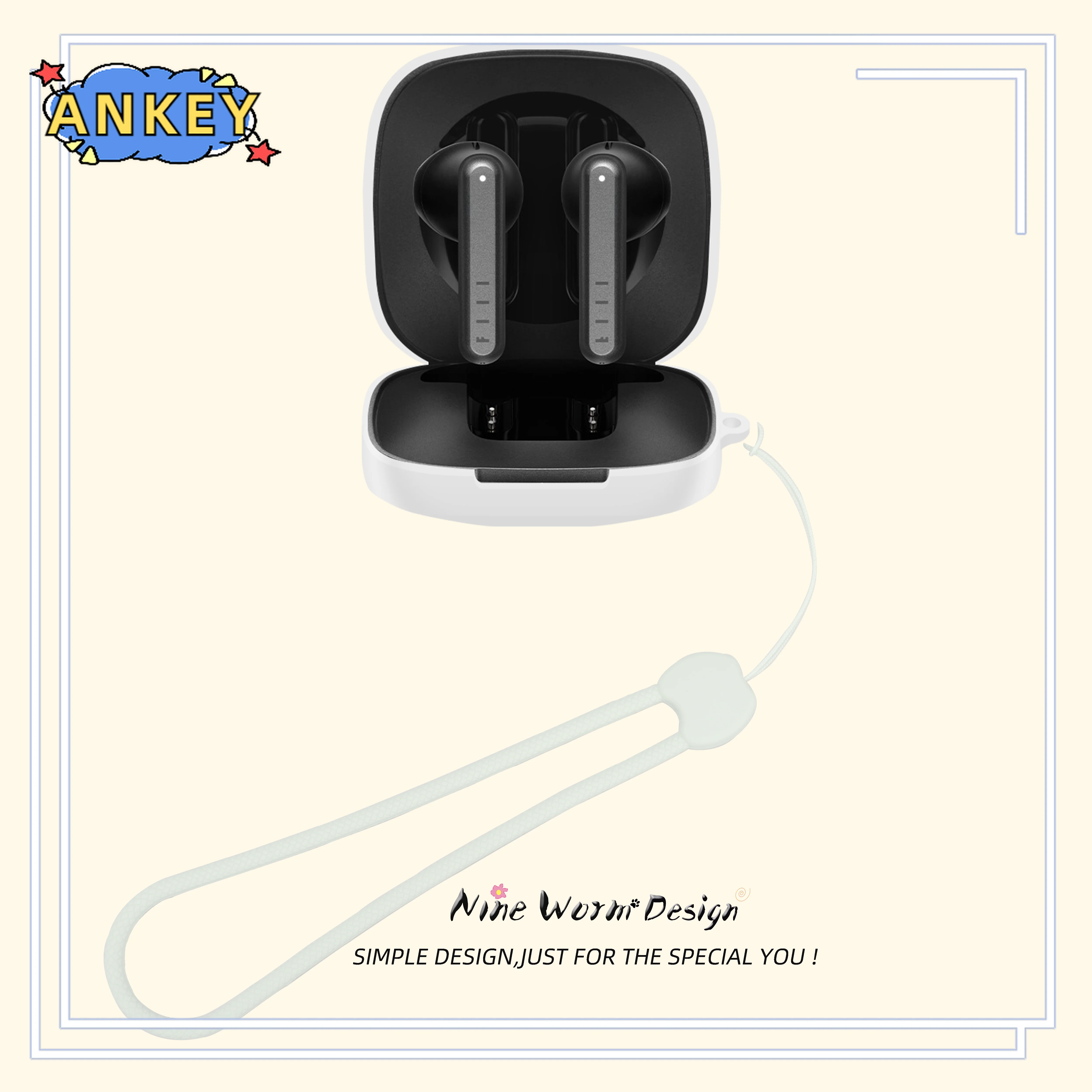 Funda protectora para auriculares FIIL, funda de silicona suave anticaída, inalámbrica, Bluetooth - imagen 3