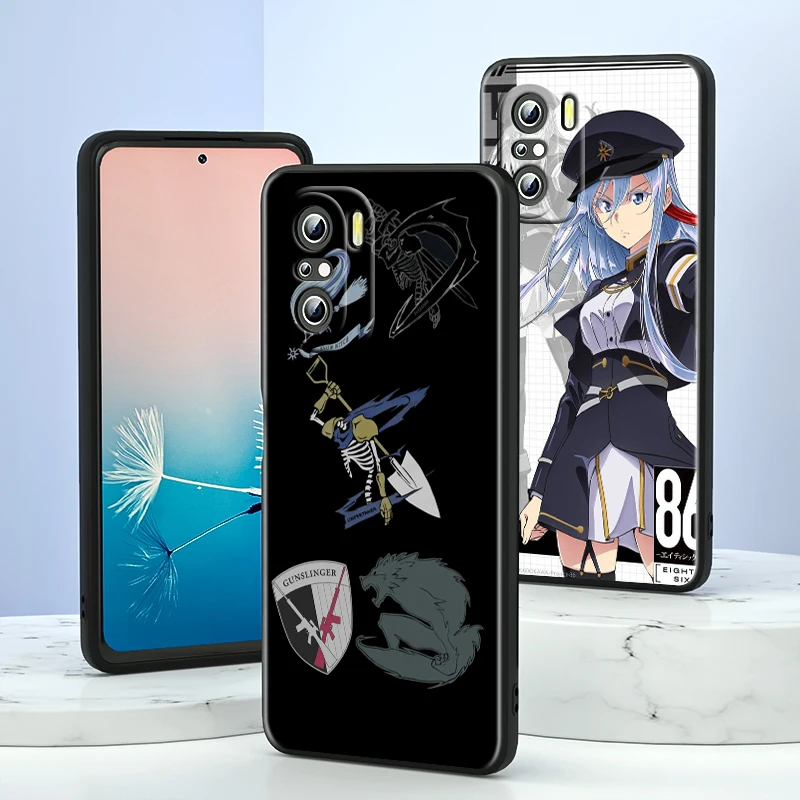 Anime 86 Eighty Six para Xiaomi Redmi Note 13 12 11E 11S 11 11T 10 10S 9 9S Pro Plus 4G 5G funda de teléfono negra - imagen 3