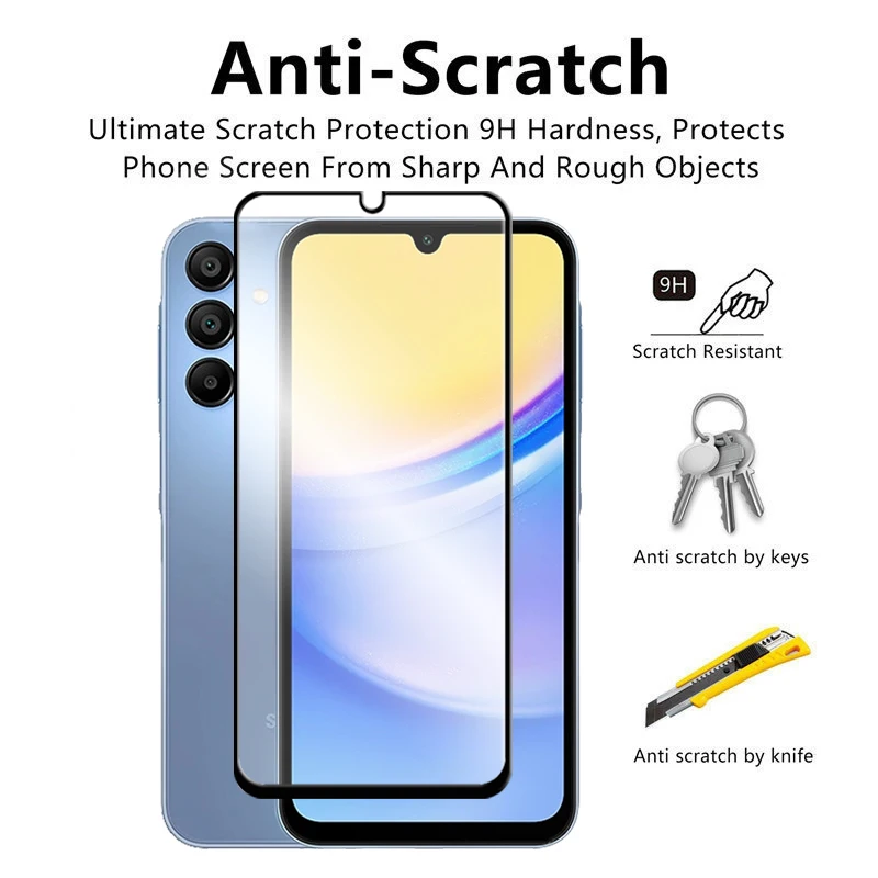 6 en 1 para Samsung Galaxy A16 5G vidrio para Samsung A16 A17 vidrio templado 2.5D Protector de pantalla de cubierta completa para Galaxy A17 A16 película - imagen 5