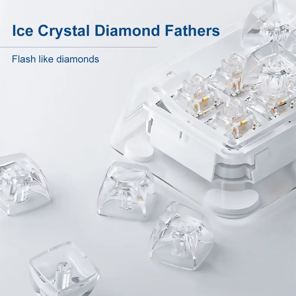 FirstBlood x Ajazz B6 intercambiable en caliente totalmente transparente Bluetooth con cable 2,4G Mini teclado mecánico de tres modos personalización DIY - imagen 3