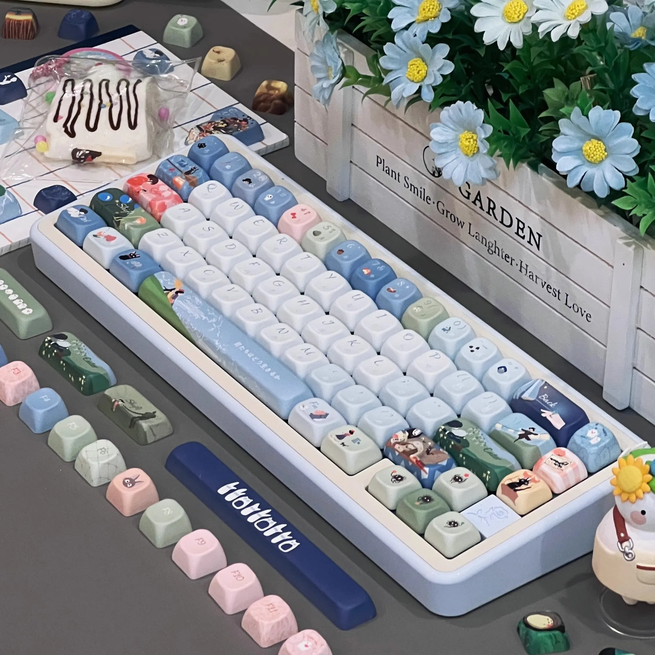 Keycap 143 teclas ergonómicas PBT sublimación térmica accesorios de computadora Keycap azul para teclado mecánico regalos personalizados - imagen 3