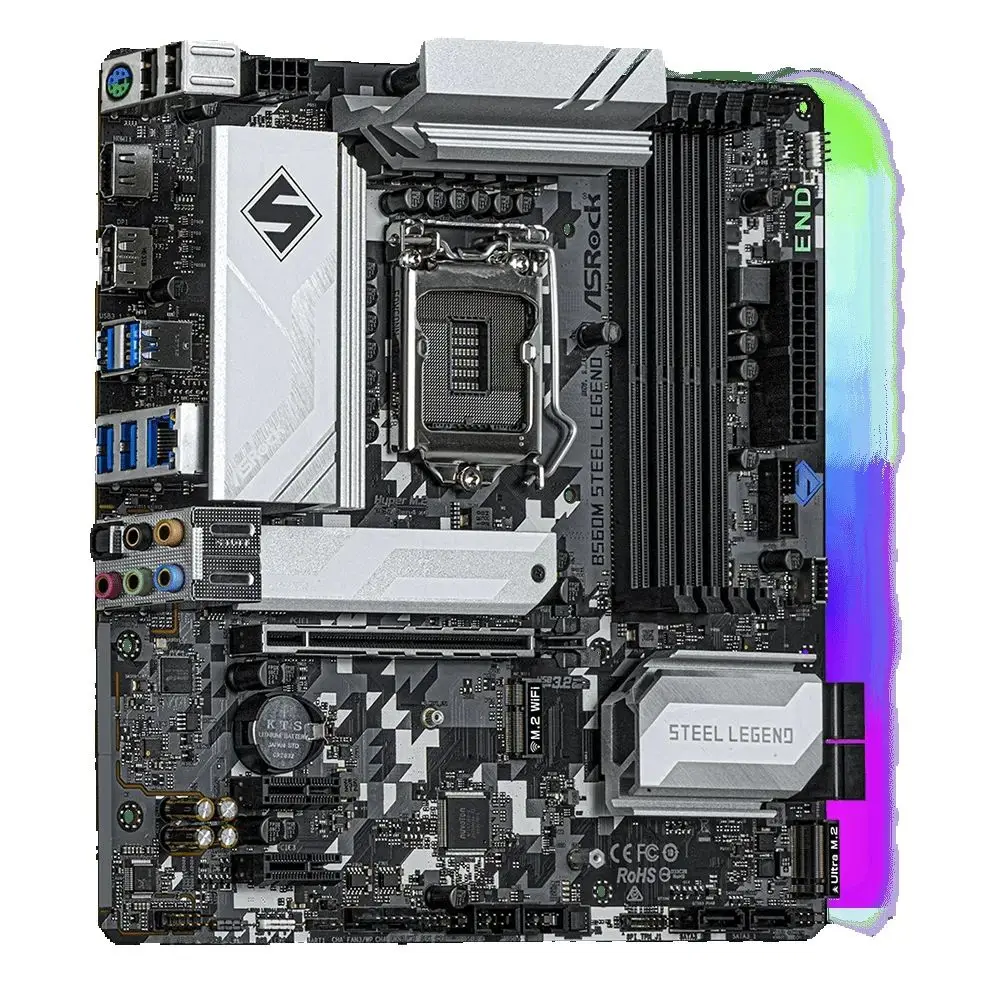 Placa base ASRock B560M STEEL LEGEND LGA1200 compatible con i9-10900K i7-10700 i5-10600KF i5-10400F i5 10400F CPU DDR4 4800MHz M.2 - imagen 3