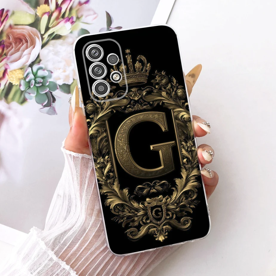 Para Samsung Galaxy A53 funda SM-A536B Linda corona letras Funda de silicona suave para teléfono Samsung A23 A33 A53 A73 5G Funda bolsas - imagen 4