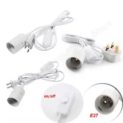 Cable Alimentación Base Lámpara E27 Colgante Interruptor Enchufe UE/US