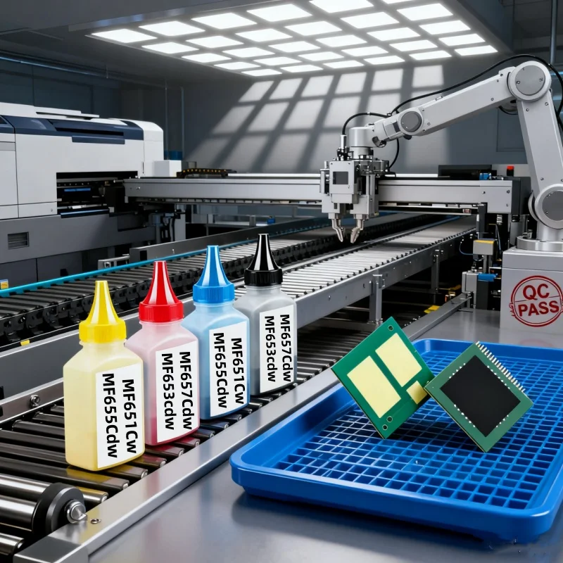 1 Juego de chip y polvo de tóner CRG-067 crg067 Compatible con CANON MF651Cw MF655Cdw MF657Cdw MF653cdw MF656cdw chip de cartucho