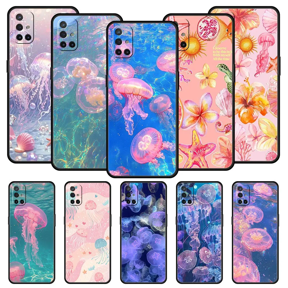 Funda de teléfono oceánica de medusas rosas para OnePlus 15 13 12 11 10 9 8 13T 10T 7T Pro 13R 12R 9RT 8T Nord 4 2T CE 2 3 5G Lite