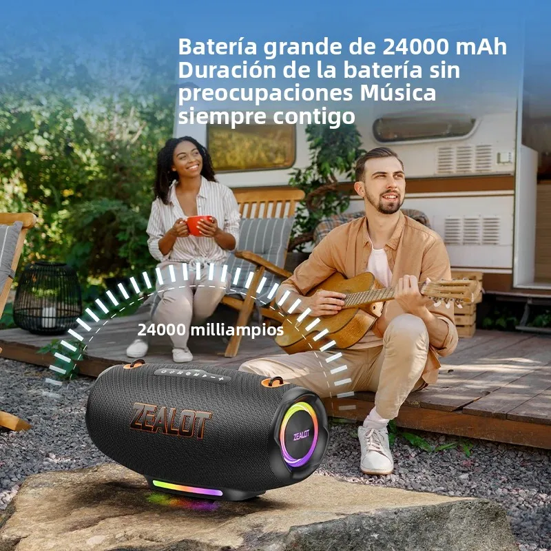 ZEALOT-127 100W subwoofer portátil altavoces Bluetooth tarjeta TF estéreo envolvente para exteriores altavoz impermeable caja de sonido inalámbrica - imagen 4