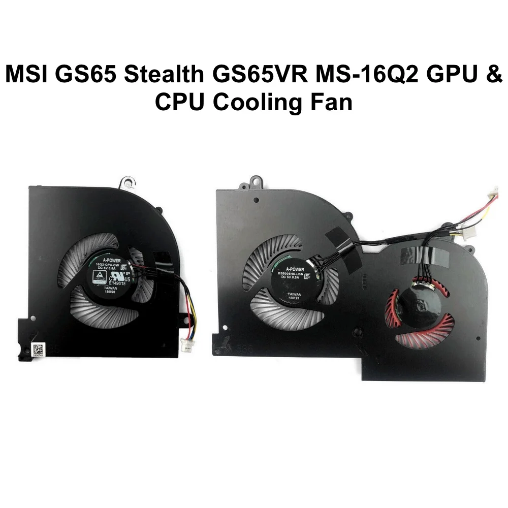 Ventiladores de refrigeración GPU para CPU de portátil MSI GS65 GS65VR Stealth 8SE 8SF MS-16Q2 MS-16Q1 16Q3 ventilador enfriador de portátil 16Q2-CPU BS5005HS-U3I - imagen 5