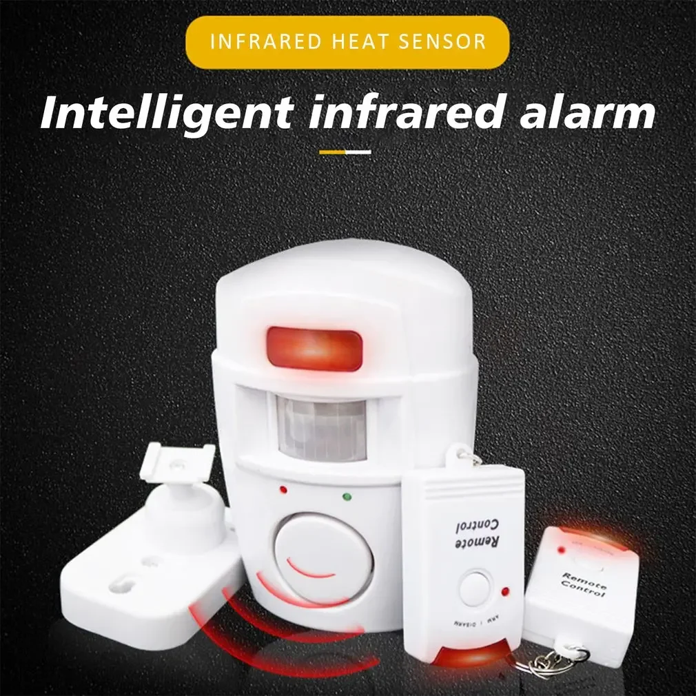 Mini alarma inalámbrica con control remoto, Detector de Sensor de movimiento infrarrojo IR y sirena ruidosa de 105dB para seguridad del hogar, antirrobo - imagen 4
