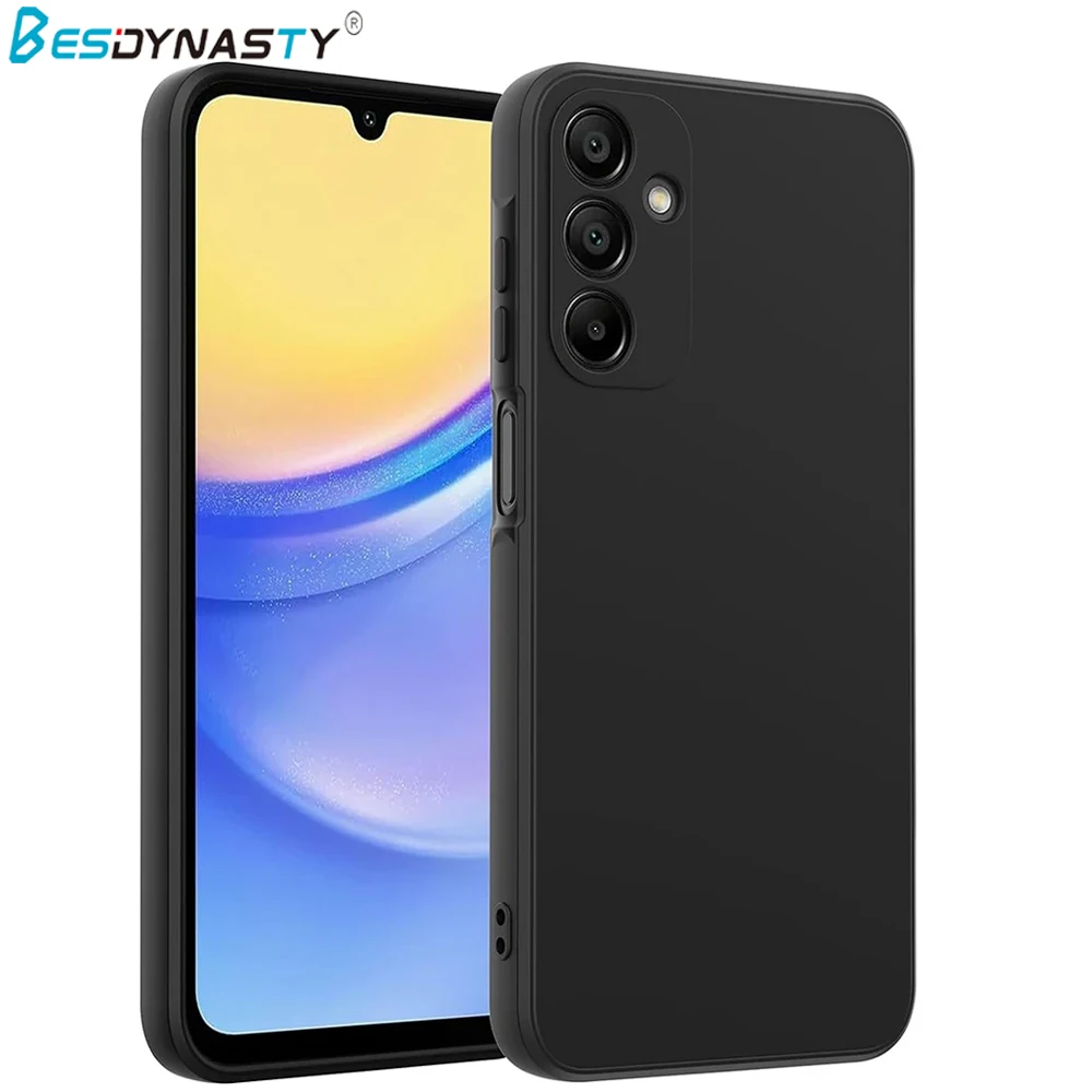 Funda de silicona suave mate ultrafina para Samsung Galaxy S25 S24 S23 FE Plus Ultra A55 A35 A25 A15 A05S A54 A34 funda trasera negra