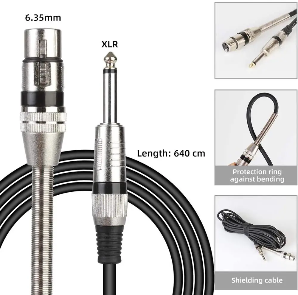 Depusheng C350 micrófono dinámico profesional con cable, micrófono de Karaoke de mano con interruptor de encendido/apagado para KTV Party Live Vocal Speech - imagen 5