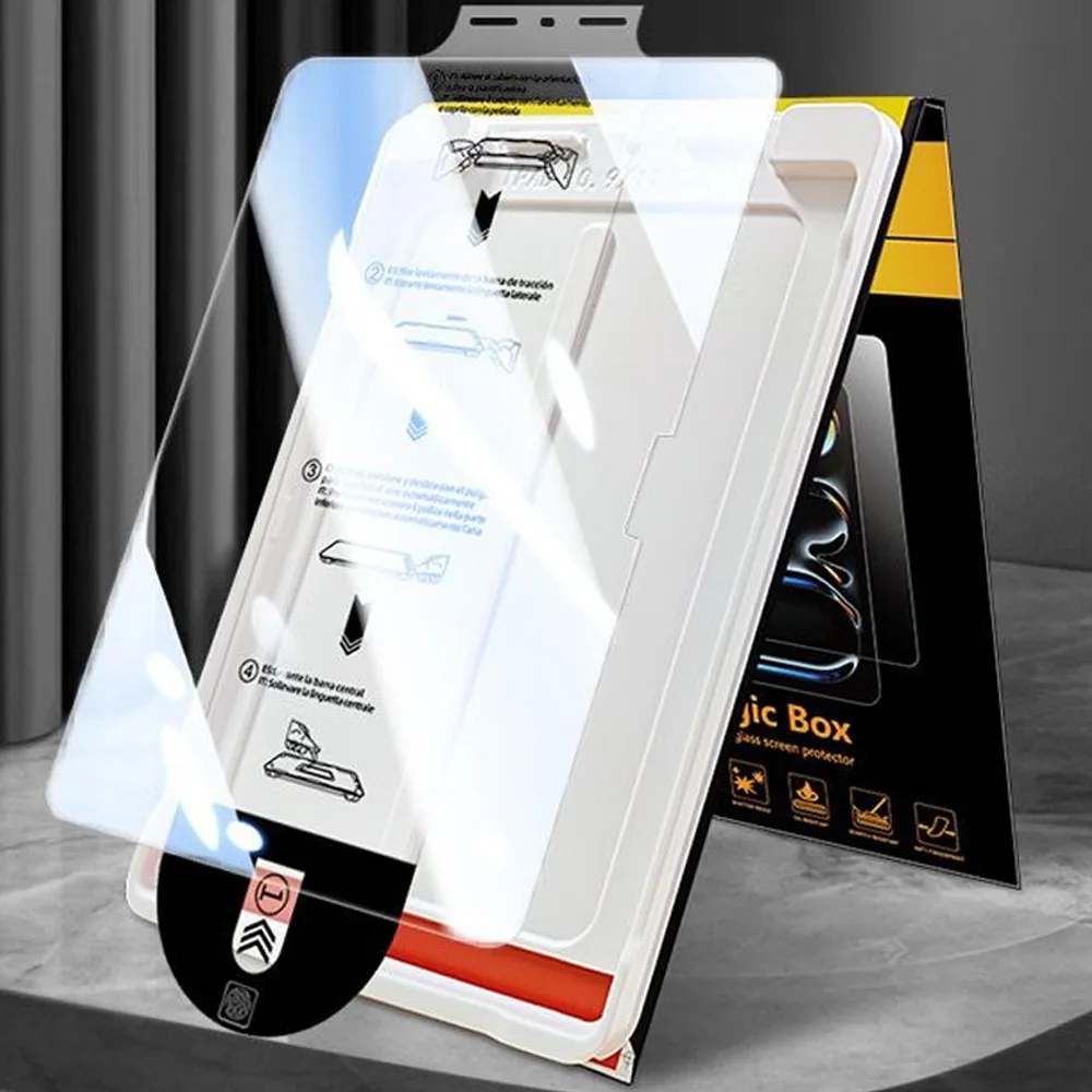 Vidrio templado fácil de instalar para iPad (A16) 11th/Air11/Air13 2025 HD Protector de pantalla transparente eliminación de polvo cajas de pasta de ajuste rápido - imagen 2