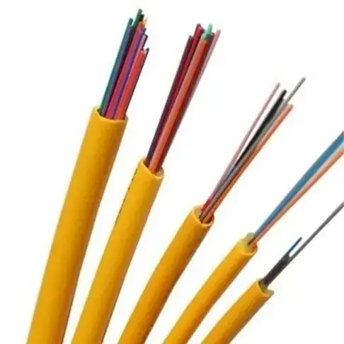 Cable de fibra óptica 24 núcleos paquete GJFJV-24 interior G657A1 OM1 OM2 OM3 OM4 50/125 62.5/125um SM MM 24 cables de fibras ELINK 100Mtr