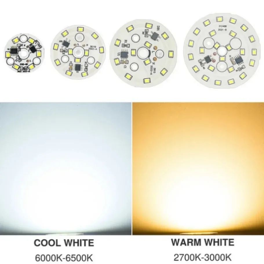 Chip LED frío/cálido, 5W, 7W, 9W, 12W, 15W, 18W, SMD 2835, cuentas de luz, CA 220V-240V, bricolaje para luz descendente, fuente de foco de iluminación blanca - imagen 4