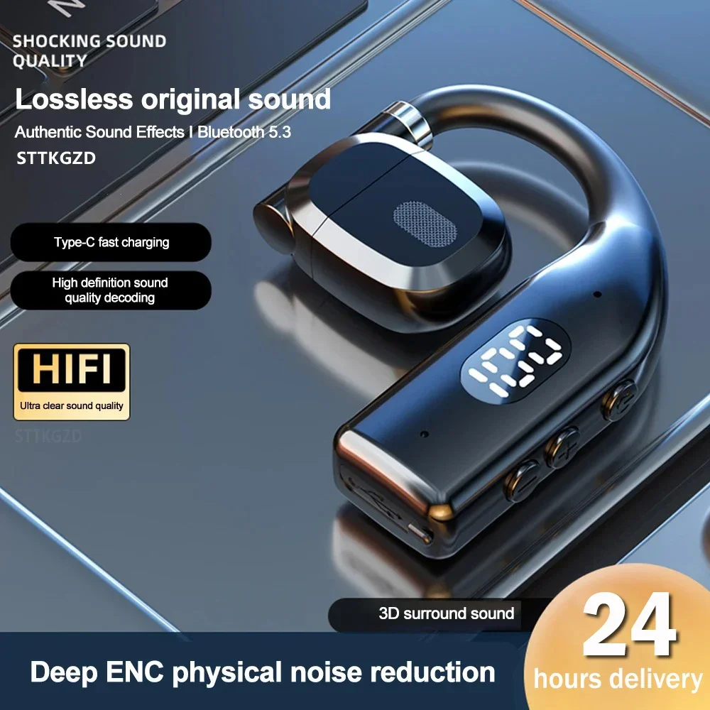 Auriculares inalámbricos con Bluetooth, cascos de conducción ósea con micrófono, manos libres, con cancelación de ruido, para conducir - imagen 2