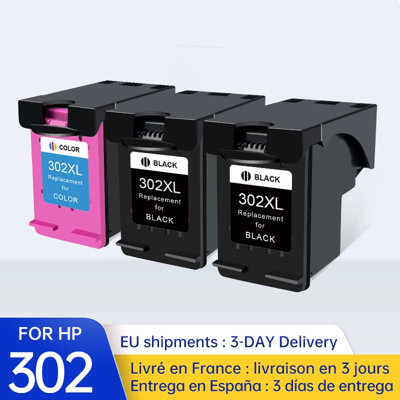 Reemplazo de tinta Royek 302XL para cartuchos HP 302 XL HP302 DeskJet 1110 1112 2130 Officejet 3630 4250 impresora