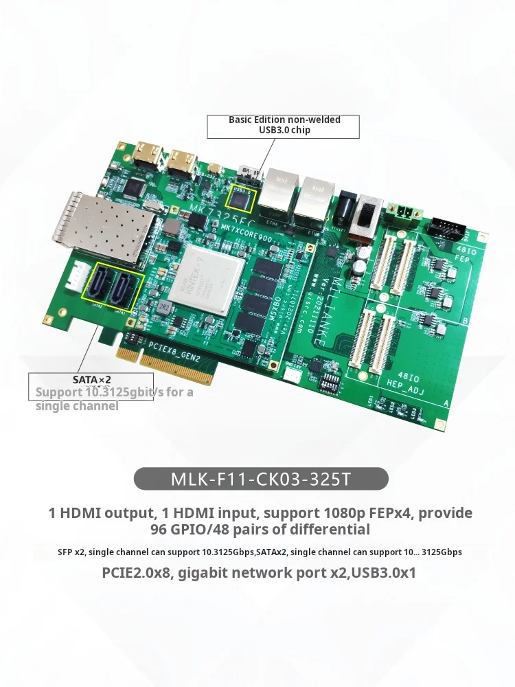 MILINKER MLK-F11-CK03: Placa FPGA Xilinx Kintex-7 con PCIe, USB 3.0 y Gigabit Ethernet - imagen 3