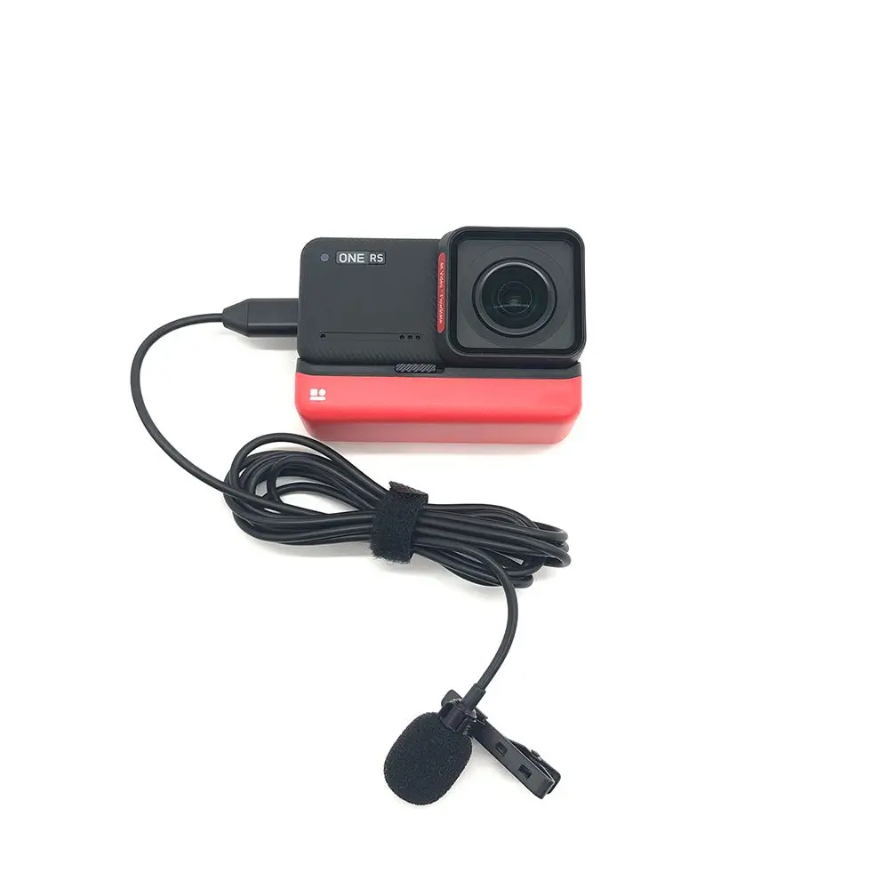 Micrófono para Insta360 ONE RS tipo-c Lavalier, micrófono externo de grabación de alta fidelidad, accesorios para Cámara de Acción - imagen 4