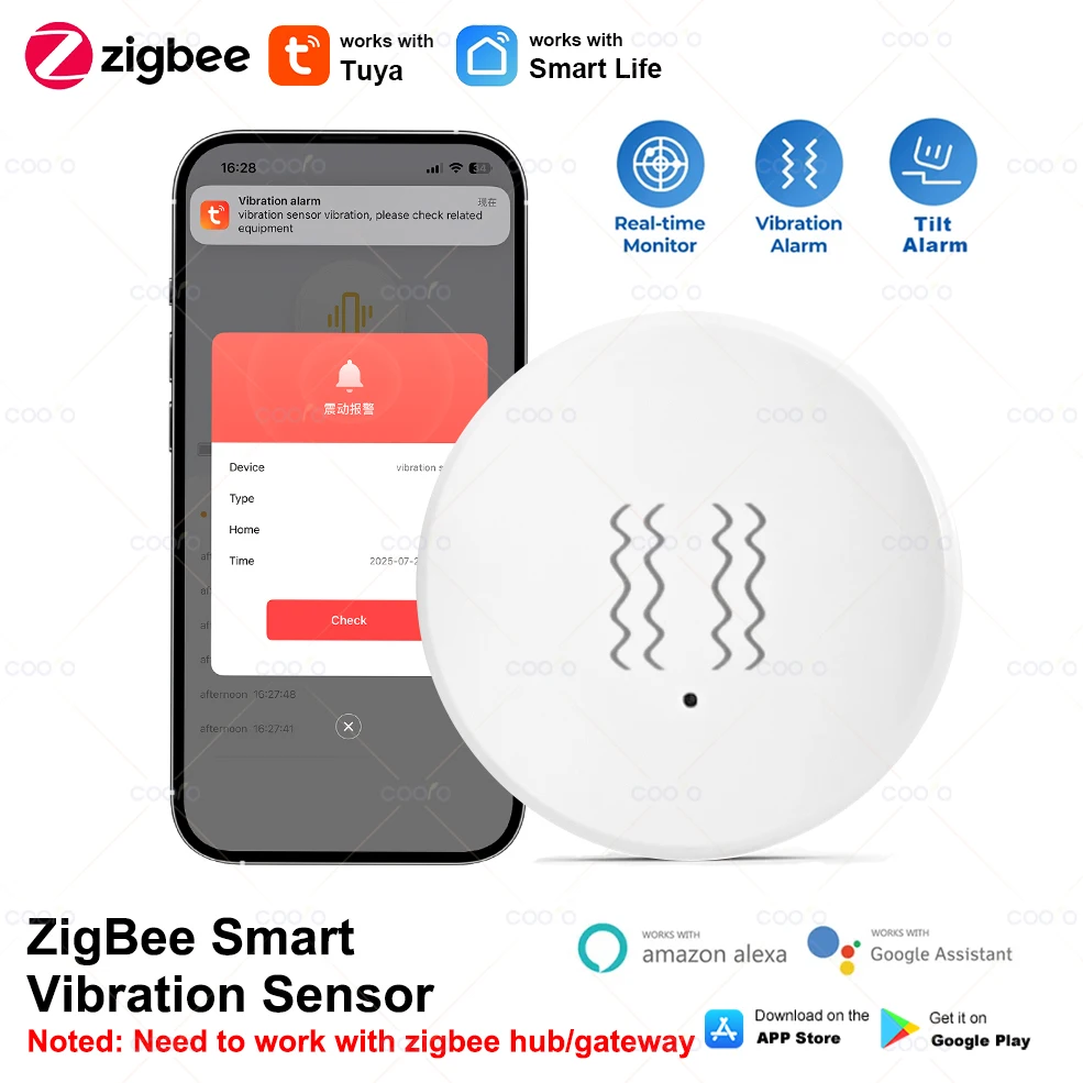 Tuya SmartLife Sensor de Vibración e Inclinación Zigbee - imagen 3