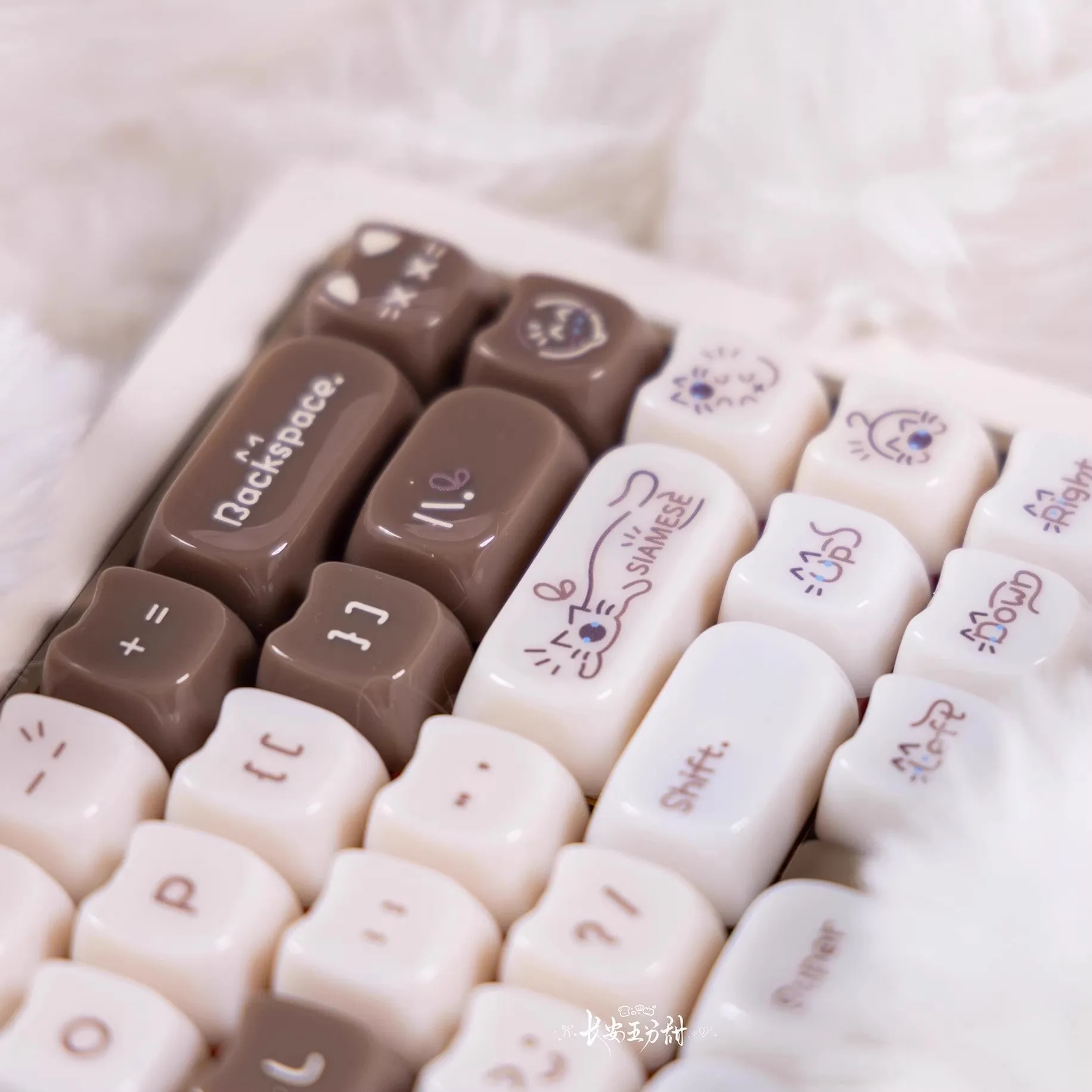 148 teclas/juego de teclas de gato siamés, lindos gatos dulces, Material de PC, teclas MAO + MOA, perfil, tapa de tecla de Jade suave para teclado MX Switch - imagen 4
